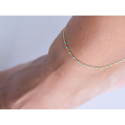 Zara Anklet- Turquoise