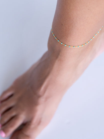 Zara Anklet- Turquoise