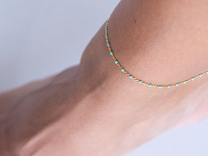 Zara Anklet- Turquoise